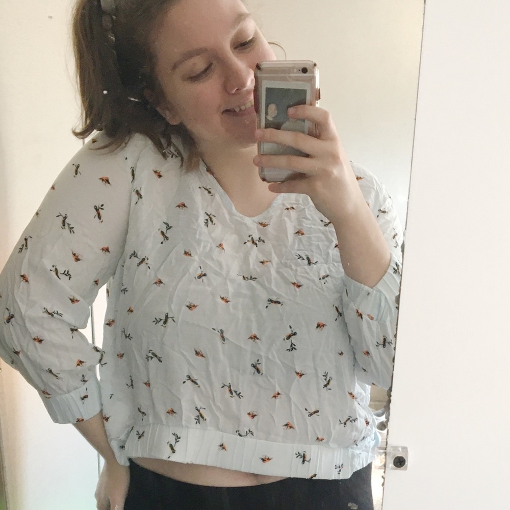 Hummingbird Cropped Blouse